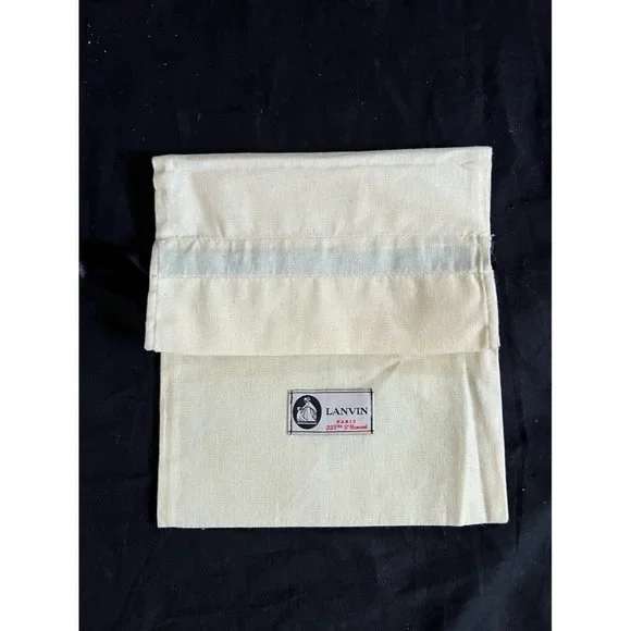 Lanvin Drawstring Dustbag Ivory 100% Cotton 13.5" X 7.5'' - Picture 6 of 7
